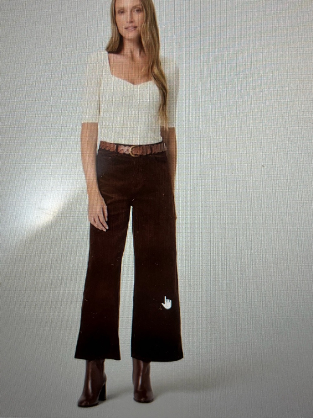 PAIGE Brown Wide-Leg Cordoroy Pants